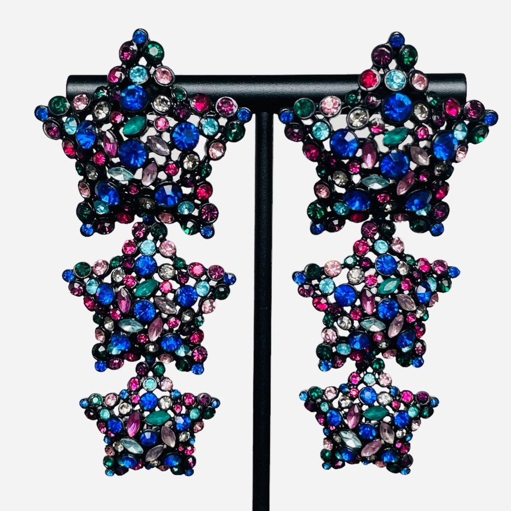 Star Drop Rhinestone Earrings